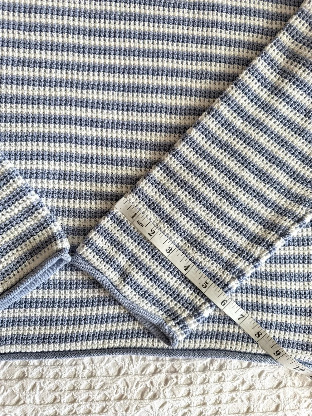 J.Crew Sweater Stripe Blue Ivory Cotton Linen Blend Women’s XL NWT Long Sleeve